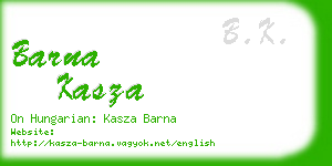 barna kasza business card